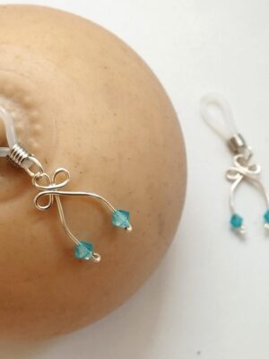 Nipple Loops with Bow, Non piercing Nipple rings, Clear Nipple Nooses, Adjustable Nipple jewelry, Sexy Clip on Nip