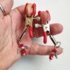 Angel Nipple clamps Red Crystals Adjustable nipple Non Piercing Nipple Rings Nipple jewelry Sexy Clip on Nipple, Mature jewelry women gift