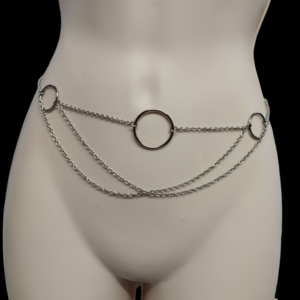 Belt Chain, Sexy Crotchless Stainless Steel Chain with O ring adorment, Intimate hotwife gift