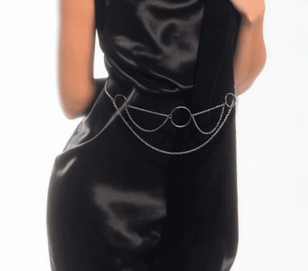Custom Fit Crotchless Belt Chain Sexy Waist Jewelry, Open Lingerie Thong, Hotwife Gift, Stainless Steel Body Chain with O-Rings