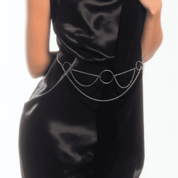 Custom Fit Crotchless Belt Chain Sexy Waist Jewelry, Open Lingerie Thong, Hotwife Gift, Stainless Steel Body Chain with O-Rings