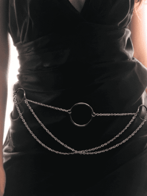 Custom Fit Crotchless Belt Chain Sexy Waist Jewelry, Open Lingerie Thong, Hotwife Gift, Stainless Steel Body Chain with O-Rings