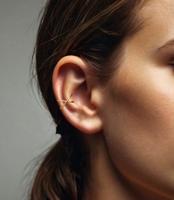 Criss Cross Earcuff Wrap Ear, X Helix wrap, Minimalist jewelry, Earcuff earring