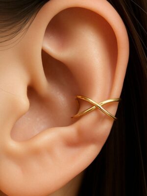Criss Cross Earcuff Wrap Ear, X Helix wrap, Minimalist jewelry, Earcuff earring