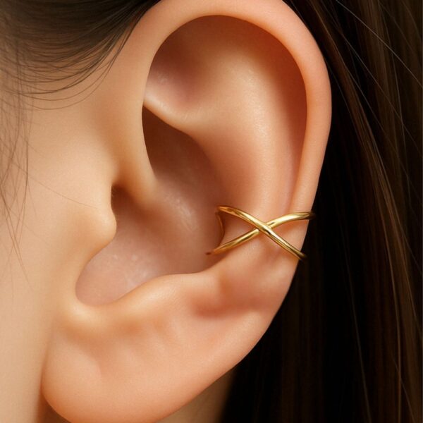 Criss Cross Earcuff Wrap Ear, X Helix wrap, Minimalist jewelry, Earcuff earring