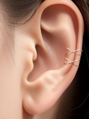 Double Criss Cross Earcuff Wrap Ear Cuff, X Ear wrap, Minimalist jewelry, Earcuff earring