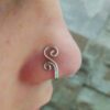 Cute Spiral Nose Ring Tiny Coil Nose Hoop, Handmade Minimalist Nose Jewelry