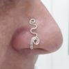 Wave Nose cuff Fake Nose Ring, Spiral cuff ring