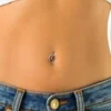 Moon Shape Navel Belly bar piercing, Belly Button Ring,