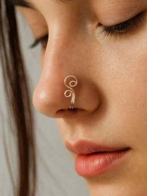 Cute Spiral Nose Ring Tiny Coil Nose Hoop, Handmade Minimalist Nose Jewelry