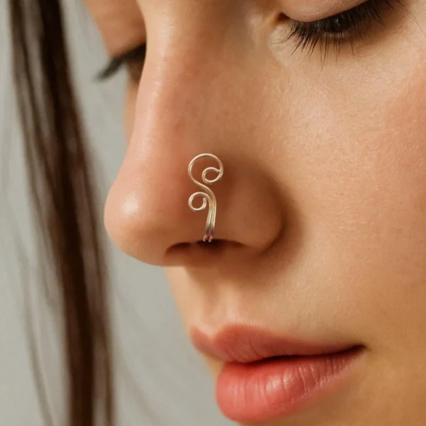 Cute Spiral Nose Ring Tiny Coil Nose Hoop, Handmade Minimalist Nose Jewelry