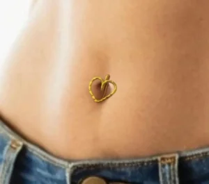 heart belly button hammered