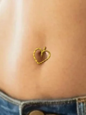 heart belly button hammered