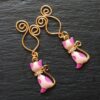 Adjustable Clip On Nipple Jewelry, Nipple Rings No Piercing with Enamel Pink Cat