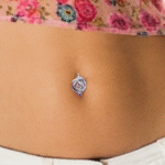 Rose Flower Belly Button Ring
