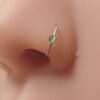 Surgical Steel Nose Ring with 2mm Cubic Zirconia – 8mm Hoop, 22G Nose Jewelry
