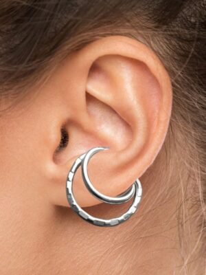 Lobe Cuff Earrings Edgy Orbital Ring Cuff Clip On Jewellery, Gold or Silver Color