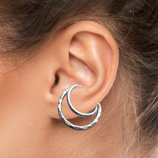 Lobe Cuff Earrings Edgy Orbital Ring Cuff Clip On Jewellery, Gold or Silver Color