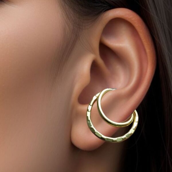 Lobe Cuff Earrings Edgy Orbital Ring Cuff Clip On Jewellery, Gold or Silver Color