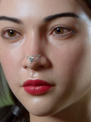 Heart Nose Chain Connector for Piercings Nostril Chain, Custom Stainless Steel Nasalang Double Chain