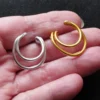 Lobe Cuff Earrings Edgy Orbital Ring Cuff Clip On Jewellery, Gold or Silver Color