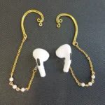Custom Anti-Lost Earphone Safety Chain Earring for Earphones Personalized Earbud Holder Jewelry Pearls Gift for Her Secure EarPod Accessory