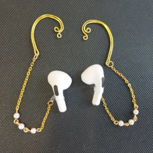 Custom Anti-Lost Earphone Safety Chain Earring for Earphones Personalized Earbud Holder Jewelry Pearls Gift for Her Secure EarPod Accessory