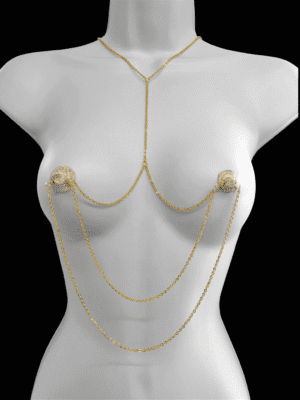 Non-Pierced Chain Bralette | Bikini Body Jewelry | Festival Chain Bra | Cosplay Costume | Rave Outfit | Gifts for Her